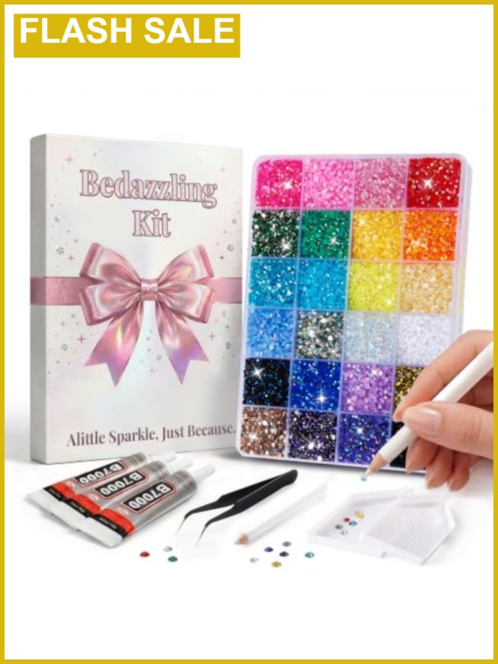 Resin Jelly Rhinestones Bedazzling Kit 32000 Pieces 24 Colors